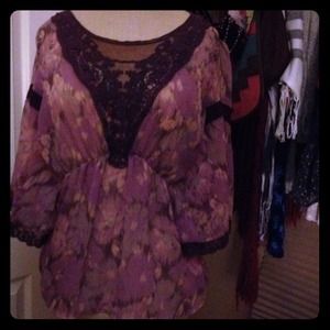 Purple sheer free people top