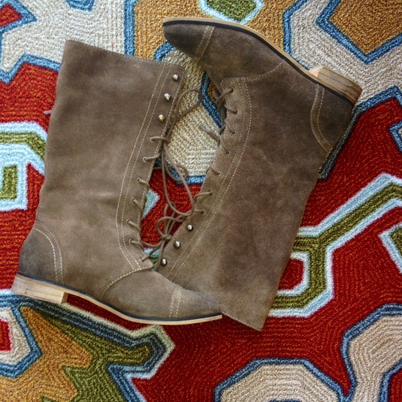 Suede combat boots - Picture 3 of 3
