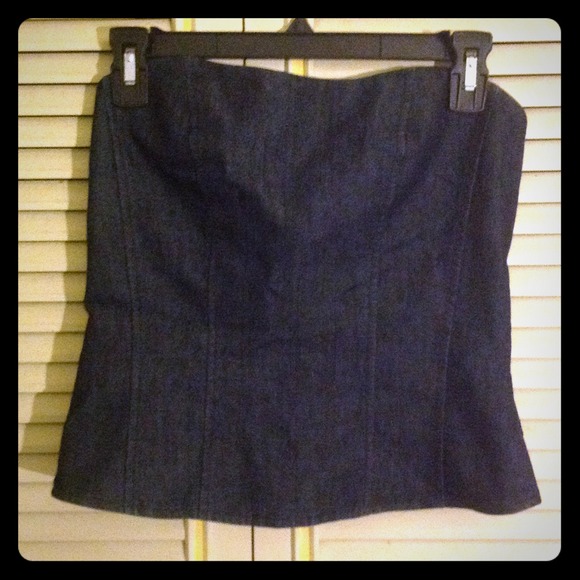 Express Dark Denim Tube Top Size S