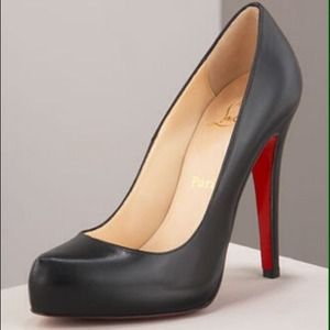 Christian Louboutin black leather pumps
