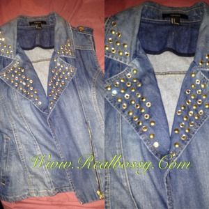 Rhinestone vest