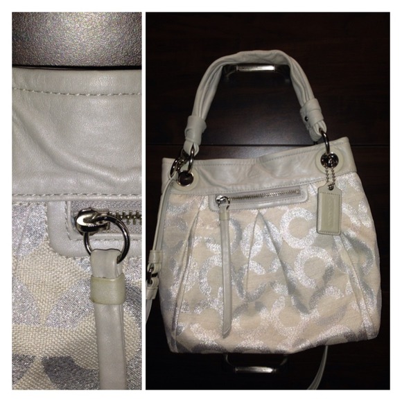 Authentic coach purse with silver metallic c's