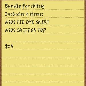 Asos tie dye skirt & chiffon top. Bundle deal.