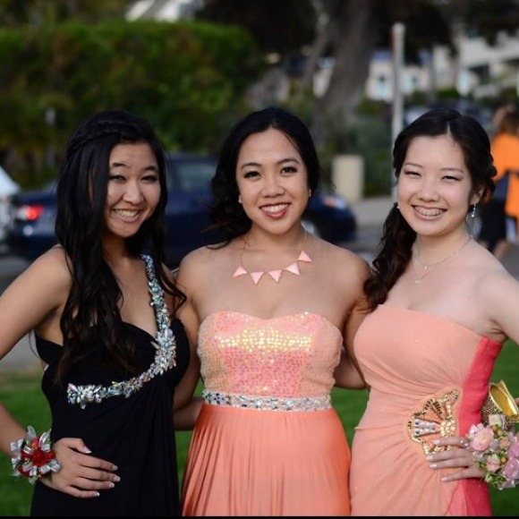 Peach Macy's Prom Dress - Picture 2 of 2