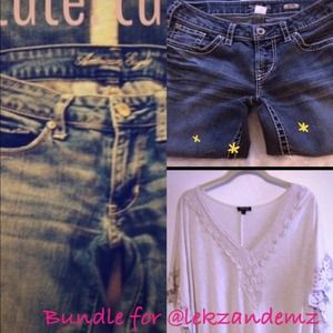 Bundle: blouse, AE and Silver jeans