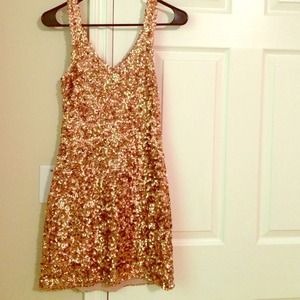 Gold sequin party dress