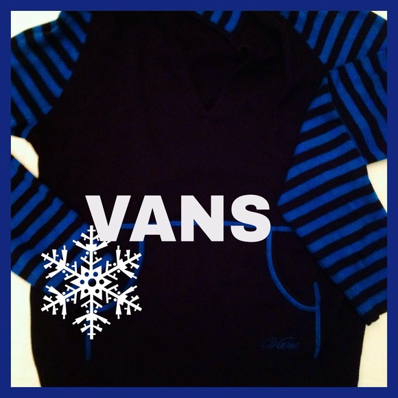 Vans Sweaters - VANS Black/blue Hoodie Sweater Super Soft, Unique