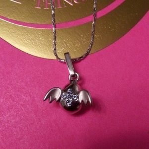 Flying Angel egg w cross on the back necklace NWOT