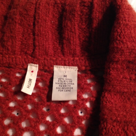 Anthropologie rust color wool sweater coat. Sz M - Picture 4 of 4