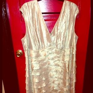 Gold Shimmer Cocktail Dress