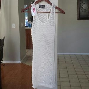 white knitwear cover up