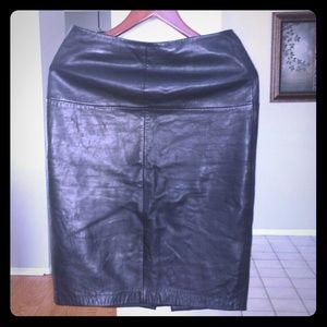 Black leather skirt