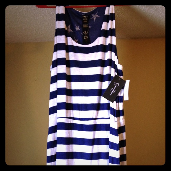 Women's reversible blue and white stripe dress