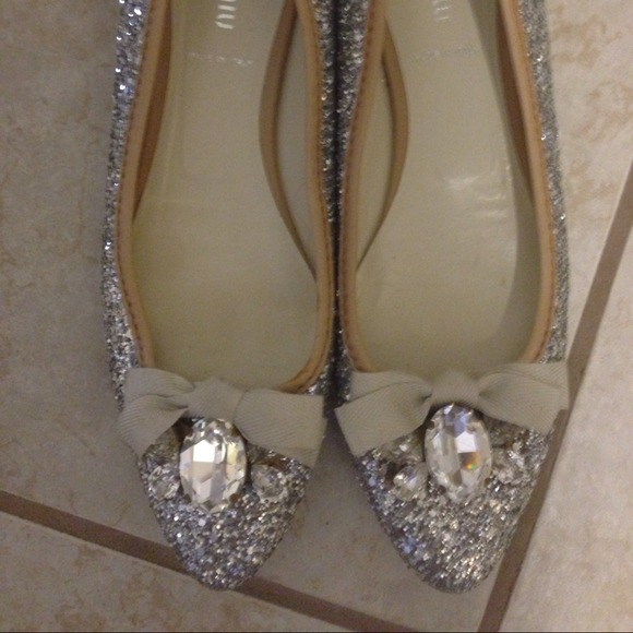 Miu Miu Glitter and Crystal embellished flat