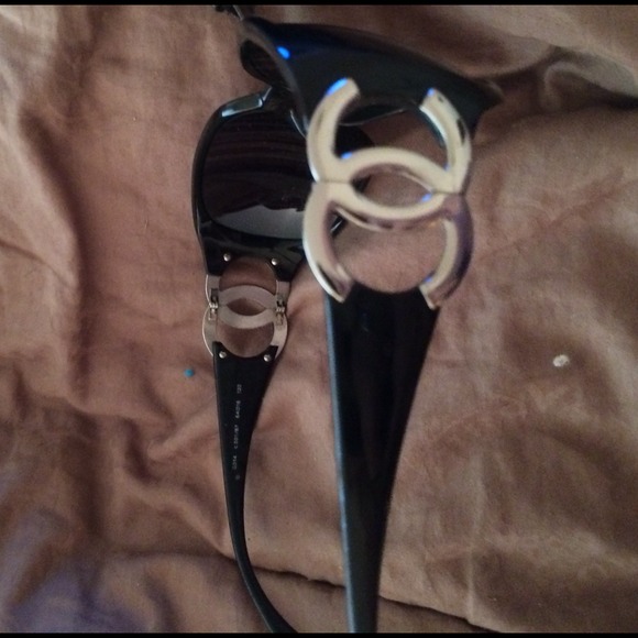 ?Chanel black and silver sunglasses?