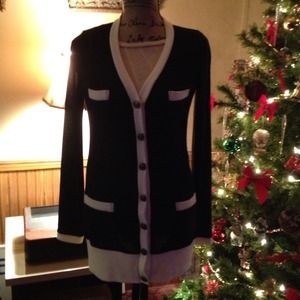 Black & Ivory long cardigan NWT