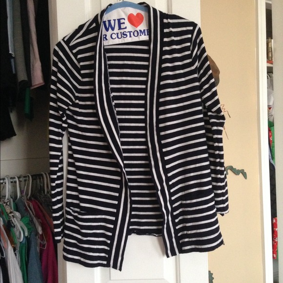 Jcrew blue and white stripe cardigan. Small.