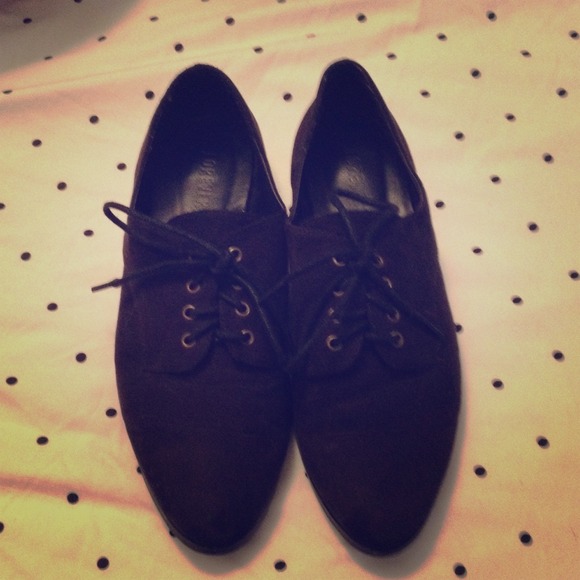 Forever 21 black, flat lace ups.