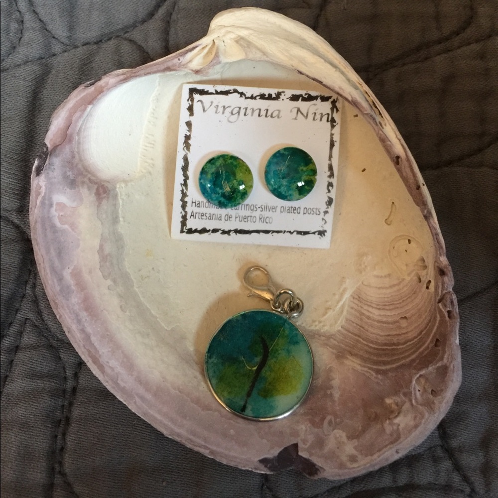 Handmade Earring and pendant set