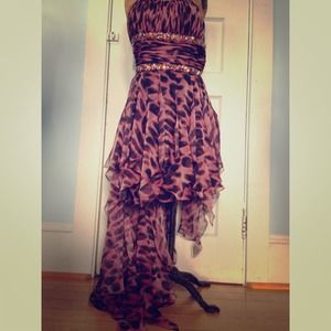 La Femme Strapless HighLow Prom Dress