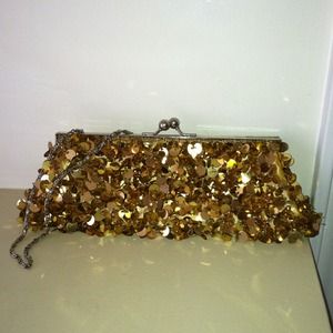 GOLD, SEQUINED CLUTCH/PURSE!!