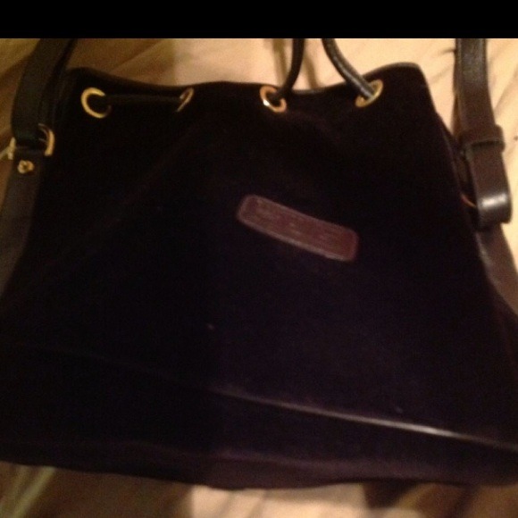 Dooney & Bourke Bags Authentic Black Velvet Db Drawstring Bag Poshmark