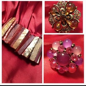 *BUNDLED* 3 for 1 price! 2 Rings and 1 Bracelet