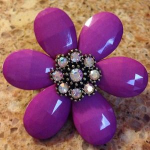 Purple flower ring