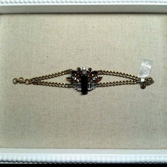 J. Crew Piled Stone Brown Black Statement Bracelet - Picture 2 of 4