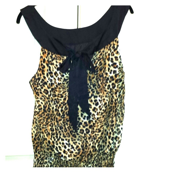 Leopard Bow Back Blouse