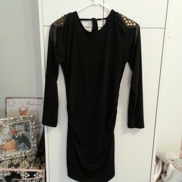 Sold!!!!!   Black dress with studded shoulders