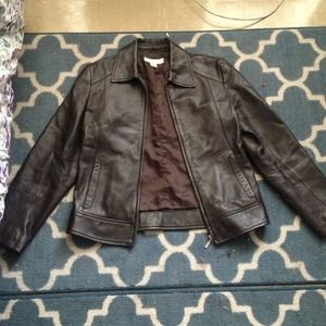 Petite Sophisticate genuine leather jacket.