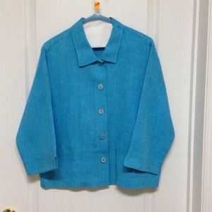Turquoise linen jacket