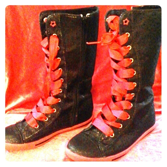 Children's Black Boots w/ Sequins