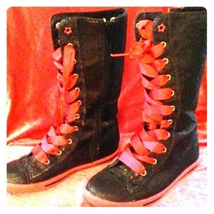 Children's Black Boots w/ Sequins