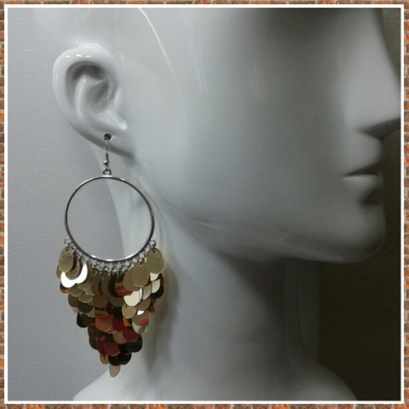 Copper  and silver earrings