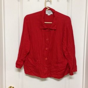 Red linen Jacket