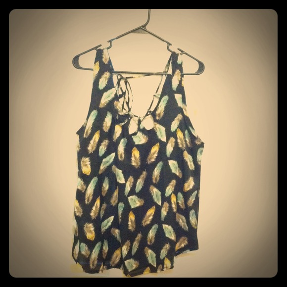 Peacock satin halter with tie in back