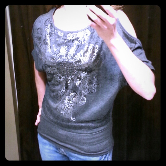 Dark Grey & Silver Top