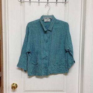 Teal linen jacket