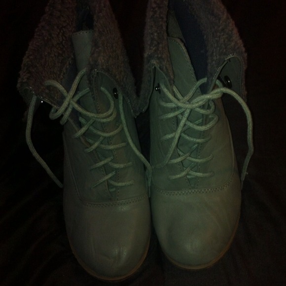 Grey bootie wedges