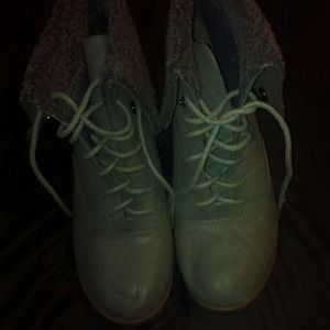 Grey bootie wedges