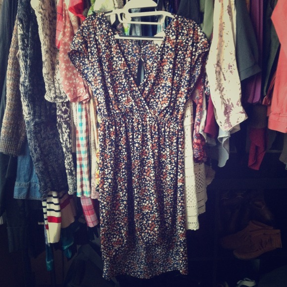 ✳️sold✳️ Nave orange brown high low dress