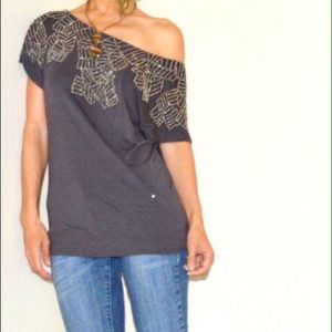 Metal beads jersey top
