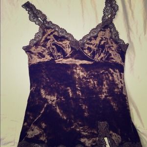 Brown velvet tank top
