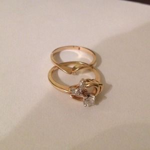 Vintage engagement ring and wedding band