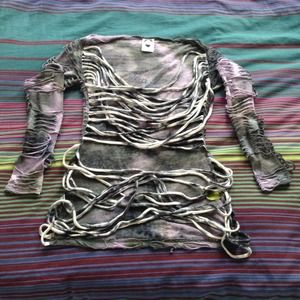 RESERVED Nuvula Abstract Sheer Goth Sweater