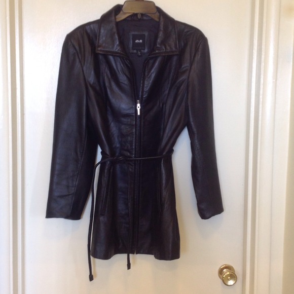 Leather black coat