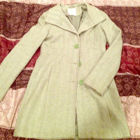 SOLD Green Herringbone Pea Coat