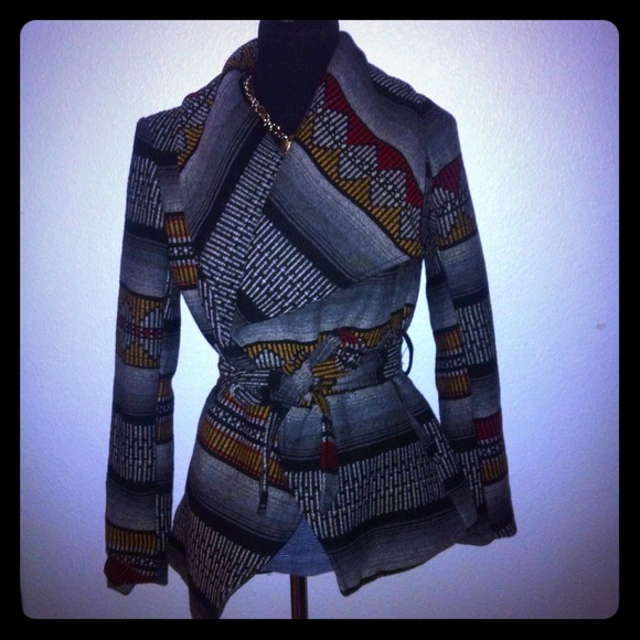 Jackets & Blazers - -SOLD-Front tie Aztec coat - M